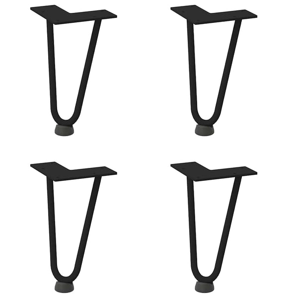 Haarnadelbeine für Couchtisch, 20cm, Schwarz, 4er-Set