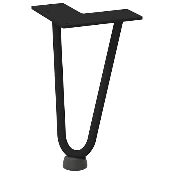 Haarnadelbeine für Couchtisch, 20cm, Schwarz, 4er-Set