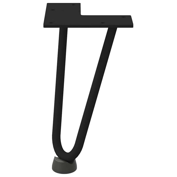 Haarnadelbeine für Couchtisch, 20cm, Schwarz, 4er-Set