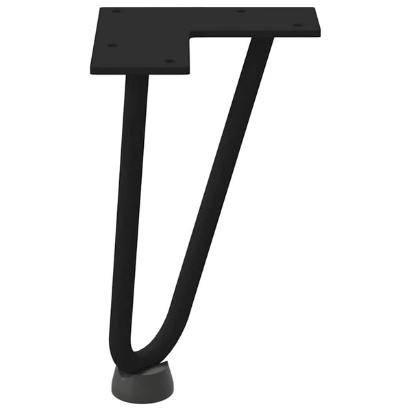 Haarnadelbeine für Couchtisch, 20cm, Schwarz, 4er-Set