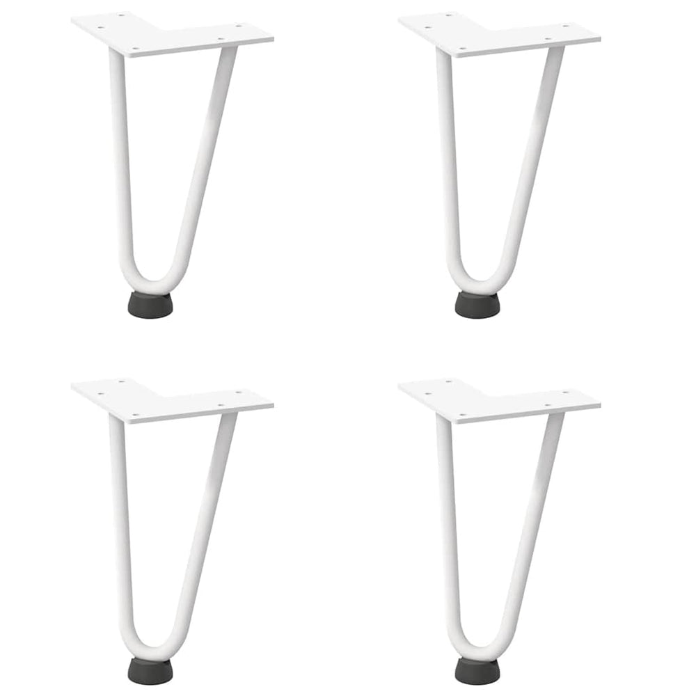 Haarnadelbeine für Couchtisch, 20 cm, Weiß, 4er-Set