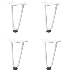 Haarnadelbeine für Couchtisch, 20 cm, Weiß, 4er-Set