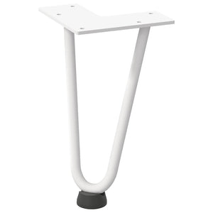 Haarnadelbeine für Couchtisch, 20 cm, Weiß, 4er-Set