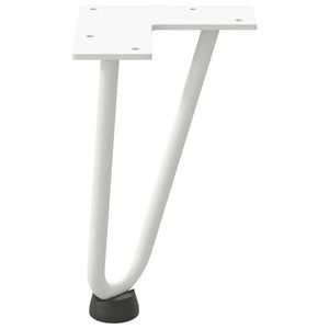 Haarnadelbeine für Couchtisch, 20 cm, Weiß, 4er-Set