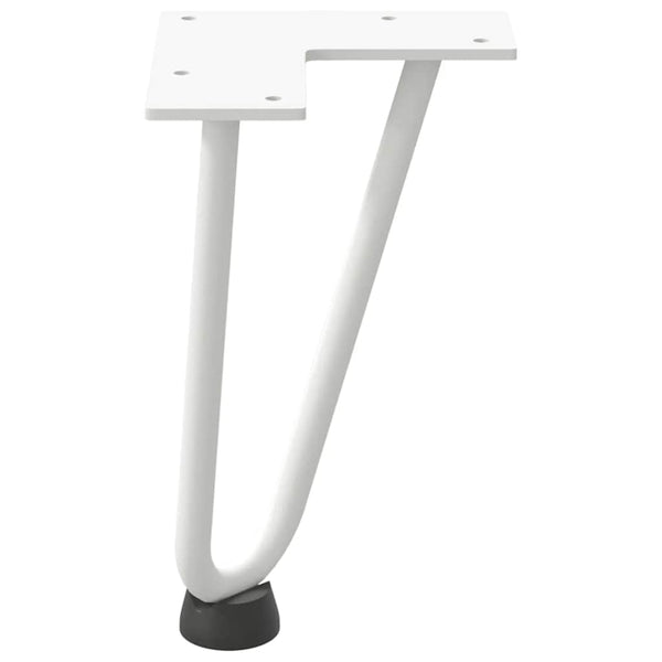 Haarnadelbeine für Couchtisch, 20 cm, Weiß, 4er-Set