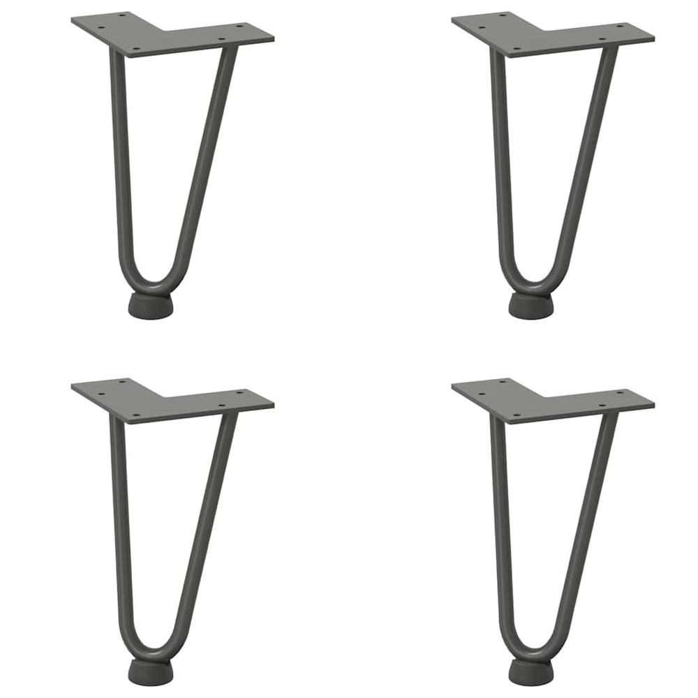 Haarnadelbeine Anthrazit 20cm, 4er Set
