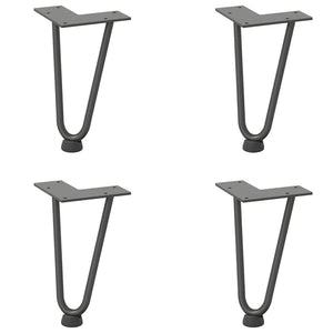 Haarnadelbeine Anthrazit 20cm, 4er Set