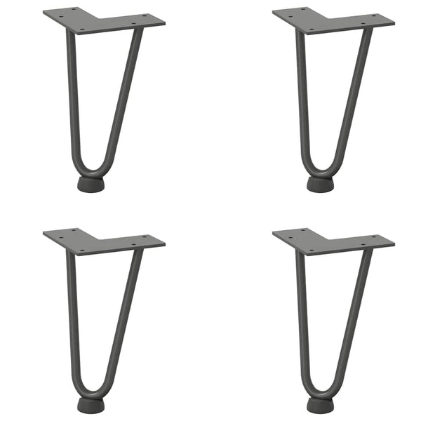 Haarnadelbeine Anthrazit 20cm, 4er Set
