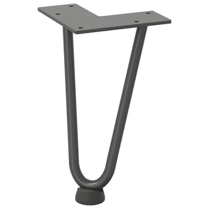 Haarnadelbeine Anthrazit 20cm, 4er Set