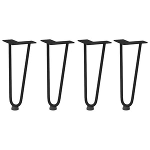 Haarnadelbeine für Couchtisch, 30cm, Schwarz, 4er-Set