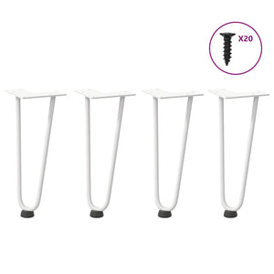 Haarnadelbeine für Couchtisch, 30cm, Weiß, 4er Set