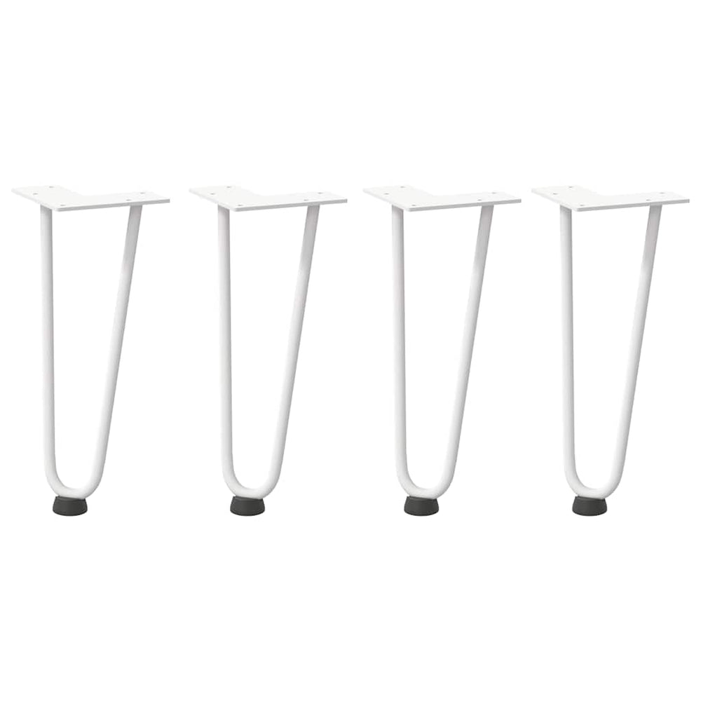 Haarnadelbeine für Couchtisch, 30cm, Weiß, 4er Set