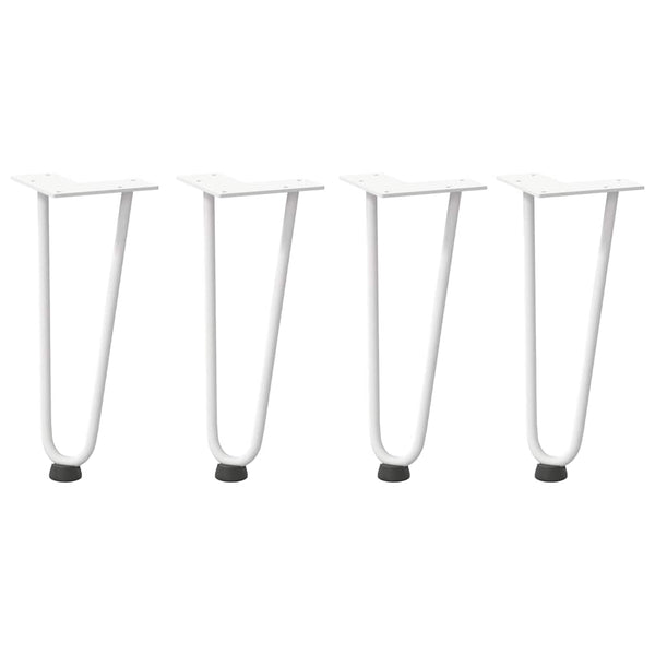 Haarnadelbeine für Couchtisch, 30cm, Weiß, 4er Set