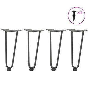 Haarnadelbeine Anthrazit 30cm, 4er Set