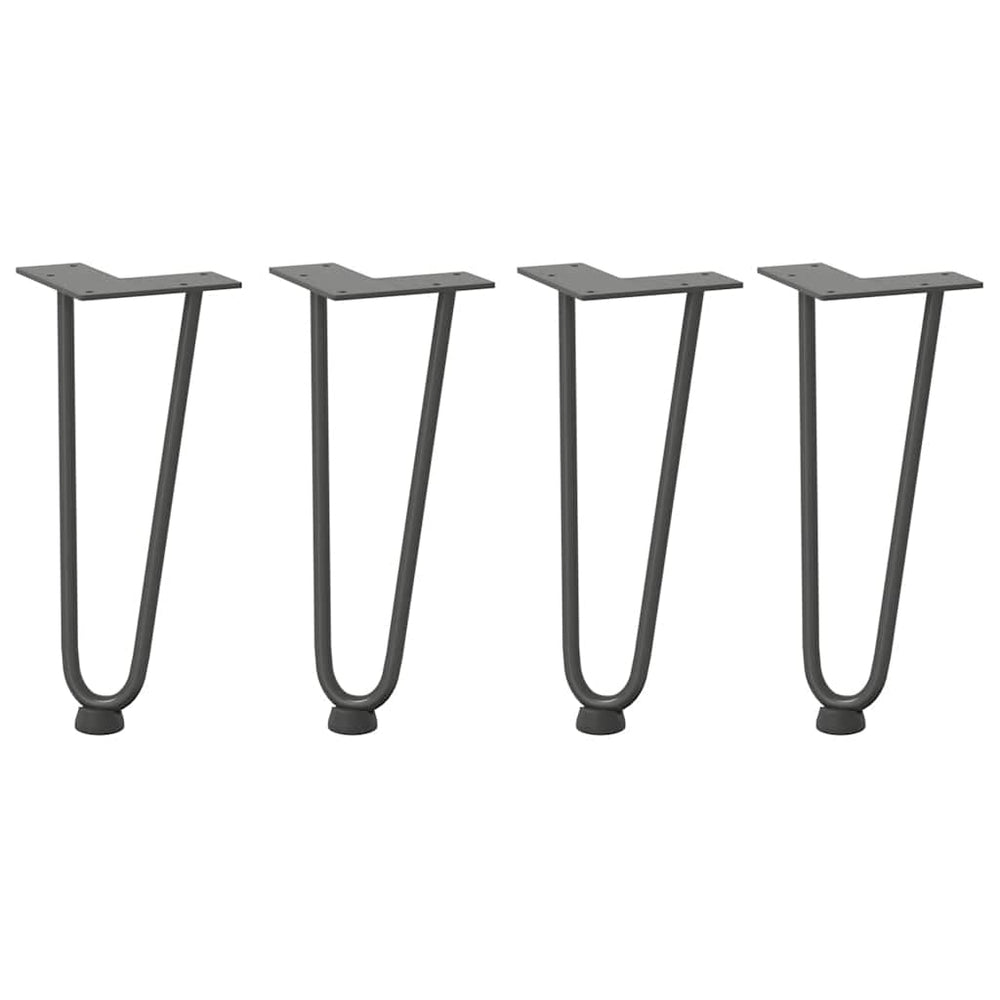 Haarnadelbeine Anthrazit 30cm, 4er Set