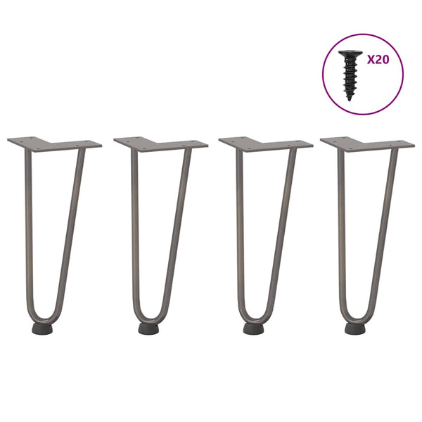 Haarnadelbeine für Couchtisch, 30cm, 4er Set