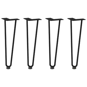 Haarnadelbeine für Couchtisch, 4er Set, Schwarz, 42cm