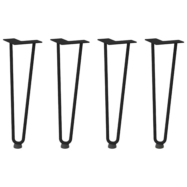 Haarnadelbeine für Couchtisch, 4er Set, Schwarz, 42cm