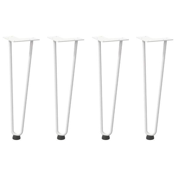 Haarnadelbeine für Couchtisch, 4er Set, Weiß, 42cm