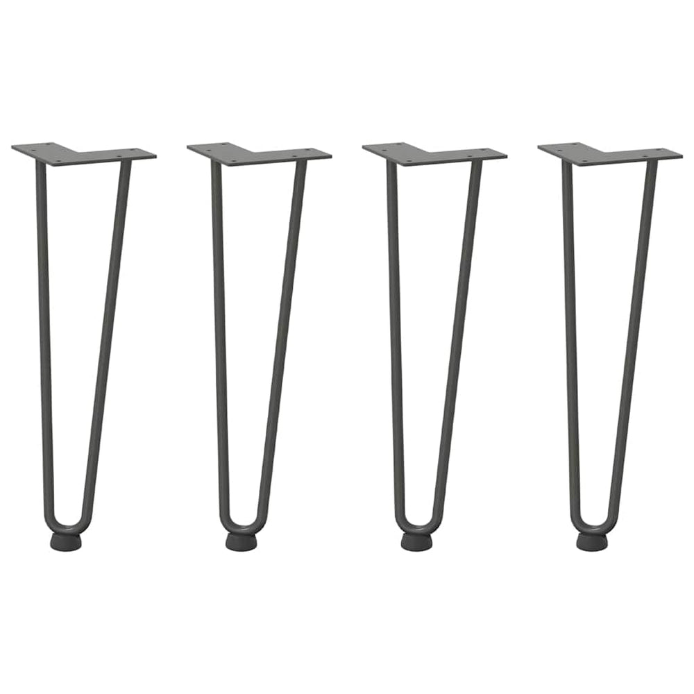 Haarnadelbeine für Couchtisch, 4er Set, Anthrazit