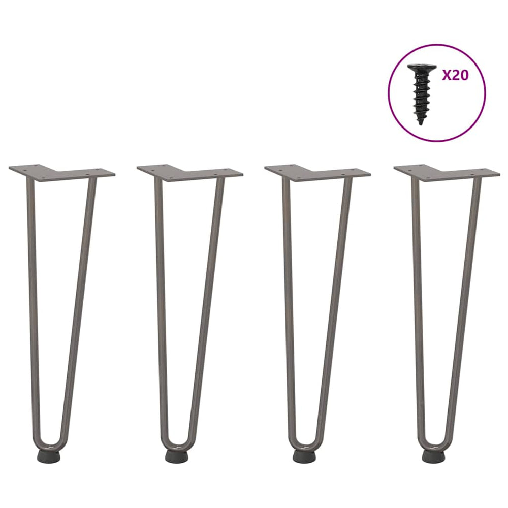 Haarnadelbeine für Couchtisch, 4er Set, 42cm