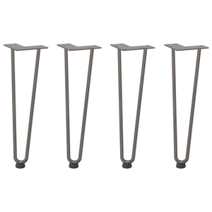 vidaXL Pieds de table basse en épingle à cheveux 4 pcs Acier brut 42 cm Acier massif