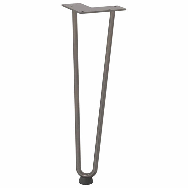 vidaXL Pieds de table basse en épingle à cheveux 4 pcs Acier brut 42 cm Acier massif