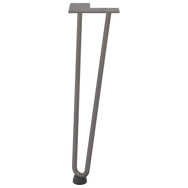 vidaXL Pieds de table basse en épingle à cheveux 4 pcs Acier brut 42 cm Acier massif