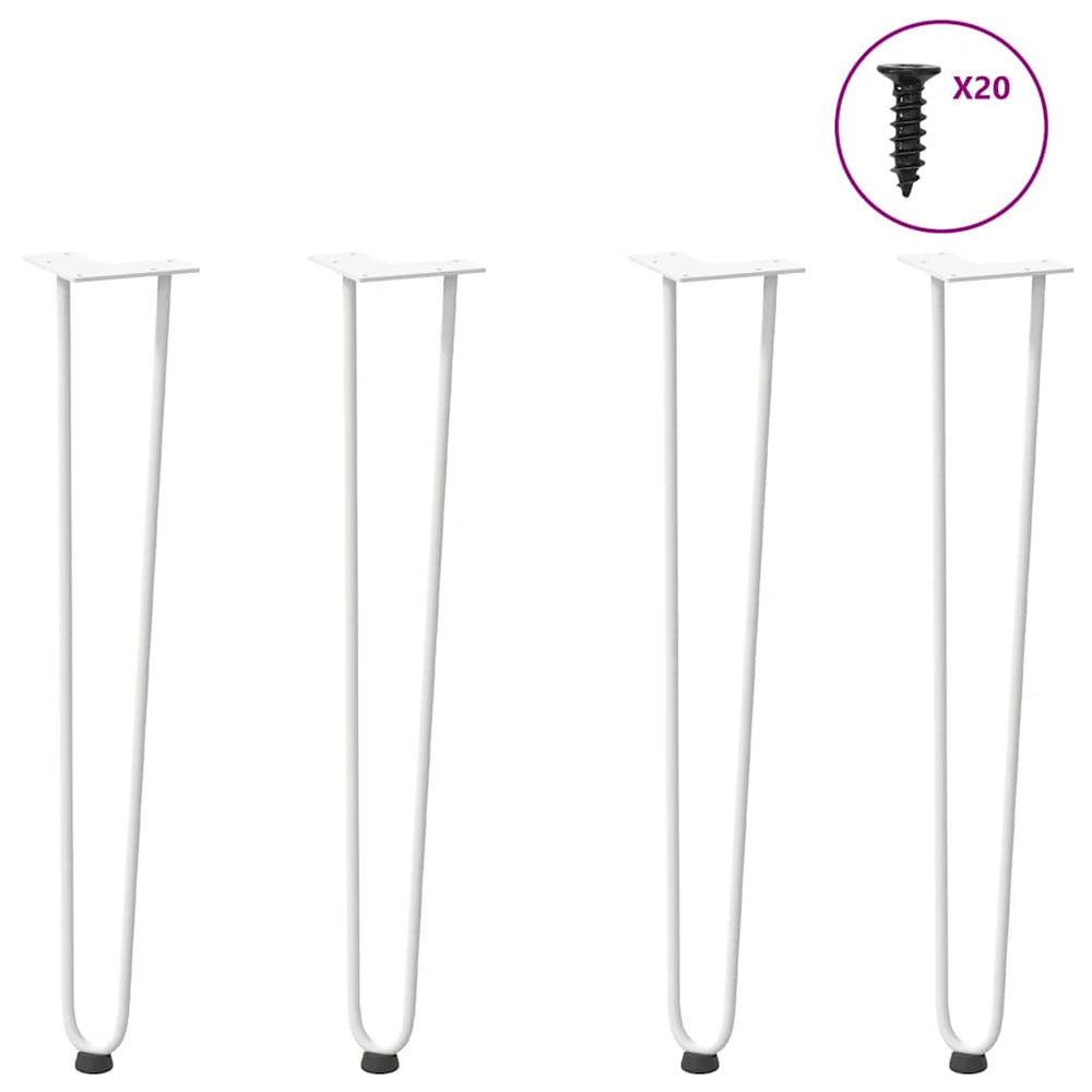 Haarnadelbeine 72cm Weiß, 4er Set