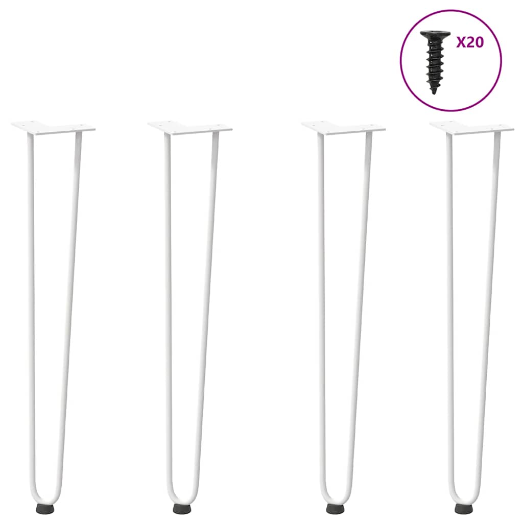 Haarnadelbeine 72cm Weiß, 4er Set
