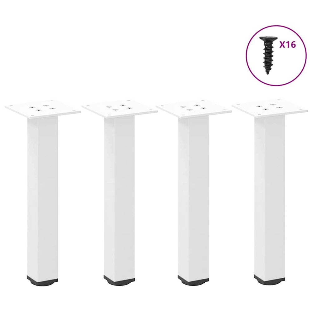 Couchtischbeine Weiß Stahl 30-32cm 4er Set