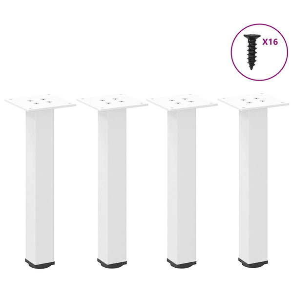 Couchtischbeine Weiß Stahl 30-32cm 4er Set