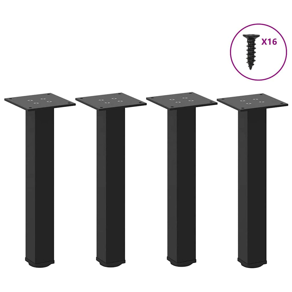 Schwarze Couchtischbeine, 4er Set, 42-44 cm, Stahl