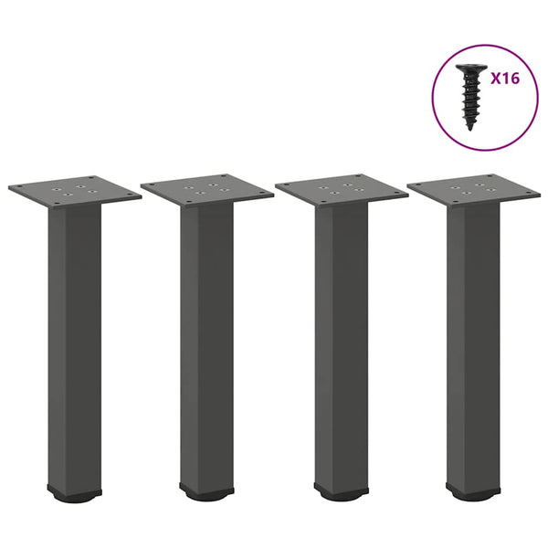 vidaXL Pieds de table basse 4 pcs Anthracite 42-44 cm Acier