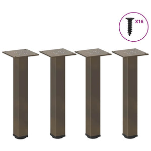 Couchtischbeine 4er Set, Naturstahl, 42-44 cm