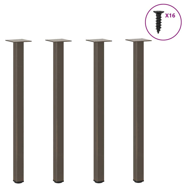 Konsolentischbeine 72-74 cm, 4er Set, Stahl Natur