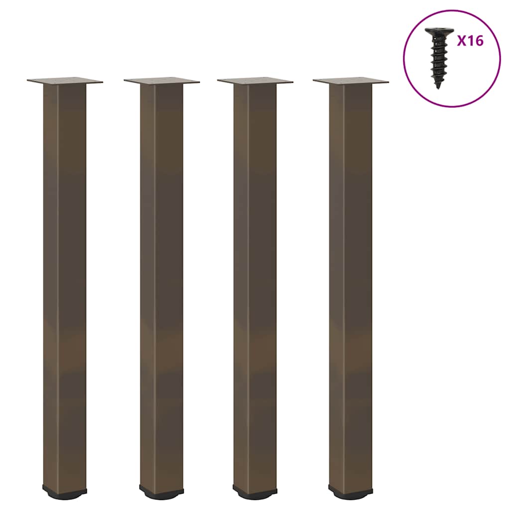 Bartischbeine 4er Set, Naturstahl, 100-102 cm