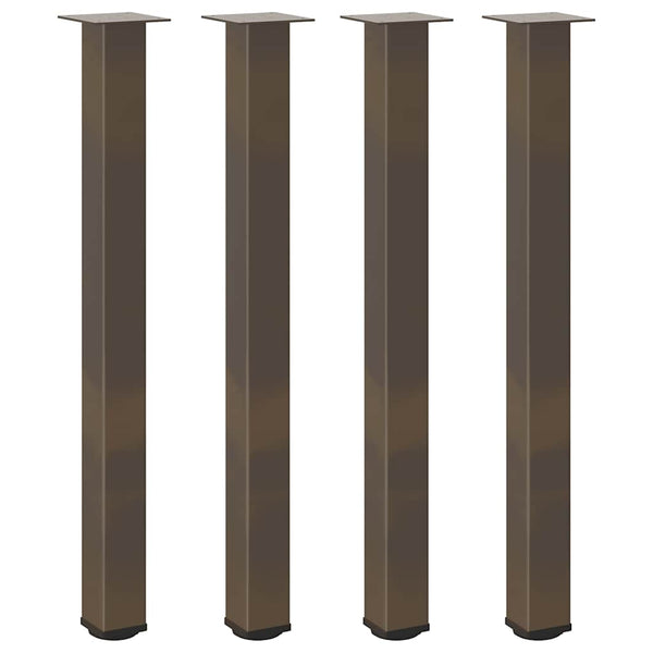 Bartischbeine 4er Set, Naturstahl, 100-102 cm