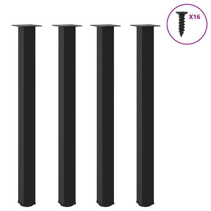 Bartischbeine, 4er Set, Schwarz, 110-112 cm