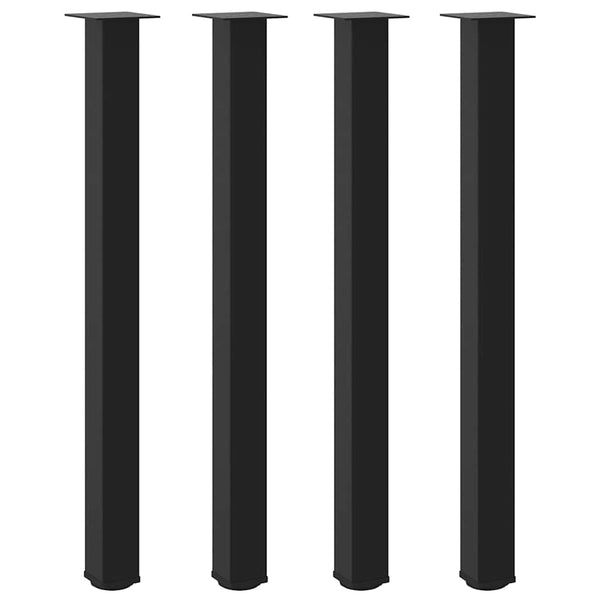 Bartischbeine, 4er Set, Schwarz, 110-112 cm