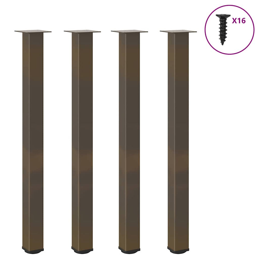 Bartischbeine 4er Set, Naturstahl, 110-112 cm