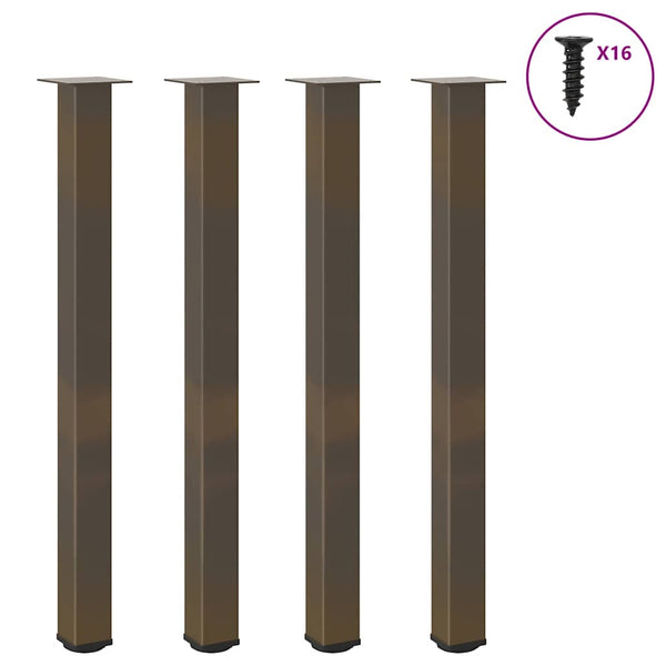 Bartischbeine 4er Set, Naturstahl, 110-112 cm