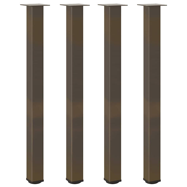 Bartischbeine 4er Set, Naturstahl, 110-112 cm