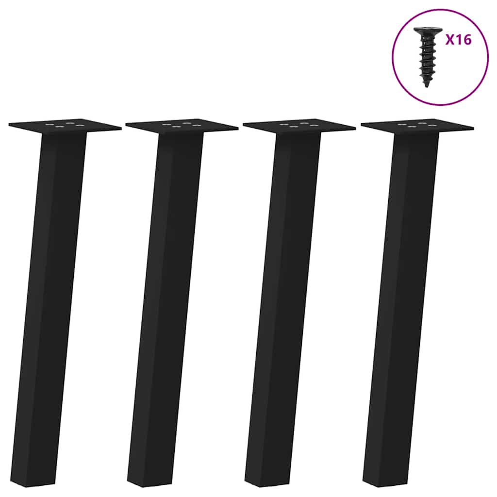 Schwarze Couchtischbeine, 30 cm, 4er-Set