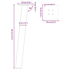 Couchtischbeine Anthrazit Stahl 30cm (4er-Set)