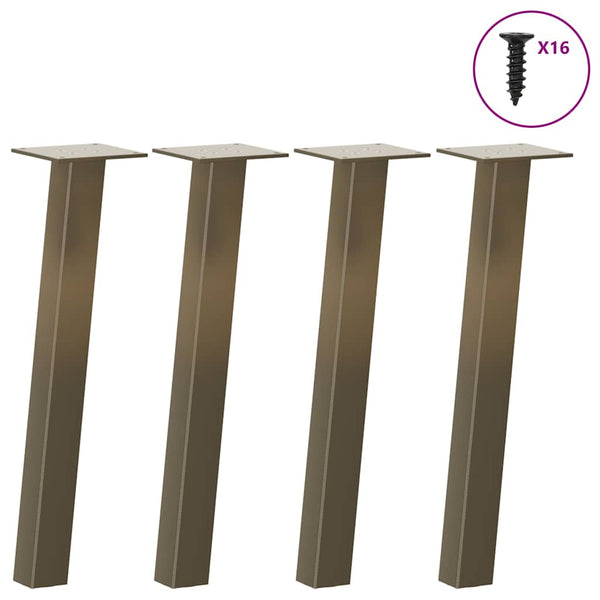 Couchtischbeine 30 cm, 4er Set, Naturstahl