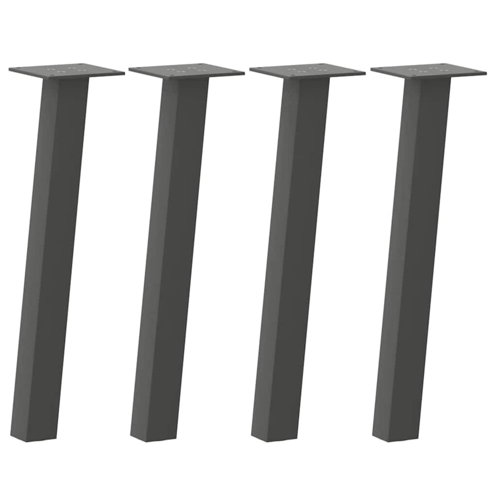 Couchtischbeine Anthrazit, 4er Set, 42 cm Stahl