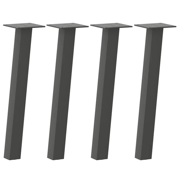 Couchtischbeine Anthrazit, 4er Set, 42 cm Stahl