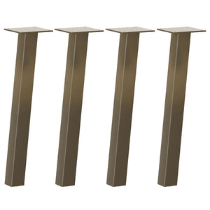 Couchtischbeine 4er Set, Naturstahl, 42cm