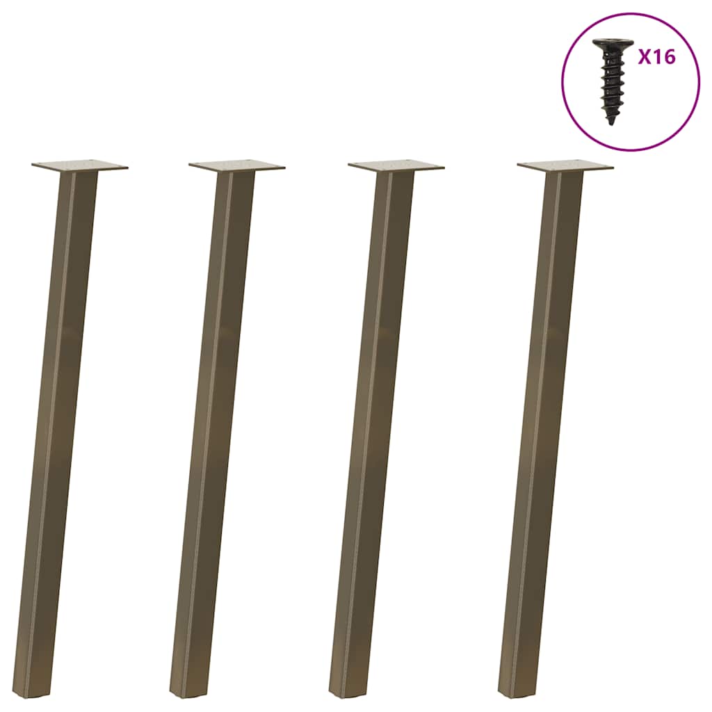 Konsolentischbeine 72cm, Stahl Natur, 4er Set